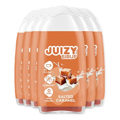 JUIZY WOW Salted Caramel Kaffee | Zuckerfrei Flavour Drops | 6 x 65ml gesalzenes Karamell Aroma | Natürlicher Getränkesirup | Zero Kalorien Vegan von JUIZY WOW