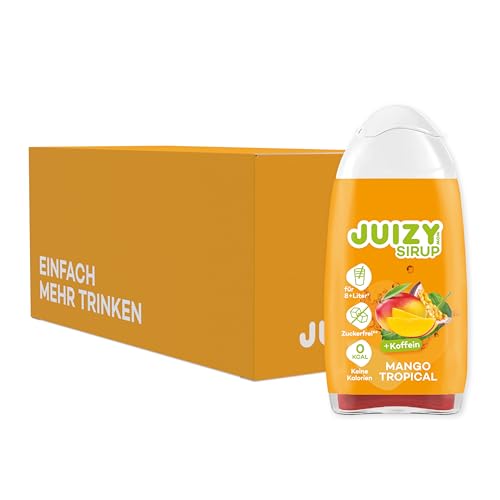 JUIZY WOW Sirup Zuckerfrei | 16 x 65ml Mango Tropical Geschmack - Bis 192L Natürlicher Getränkesirup | Zero Kalorien | Vegan 16er Tray | Getränkekonzentrat Fertiggetränk | More Juice - Less Calories von JUIZY WOW