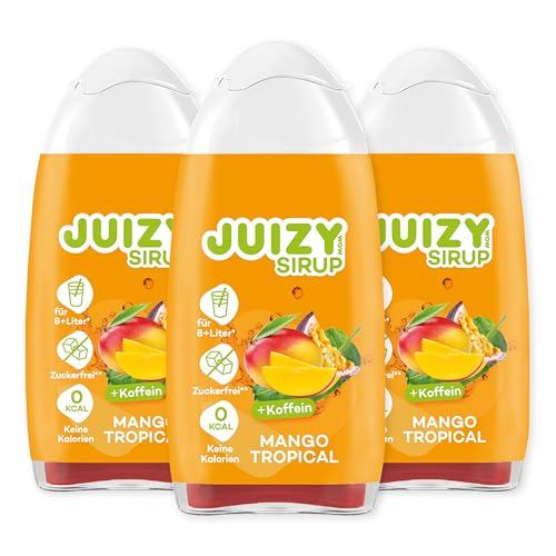 JUIZY WOW Sirup Zuckerfrei | 3 x 65ml Mango Tropical Geschmack - Bis 36L Natürlicher Getränkesirup | Zero Kalorien | Vegan 3er Bundle | Getränkekonzentrat Fertiggetränk | More Juice - Less Calories von JUIZY WOW