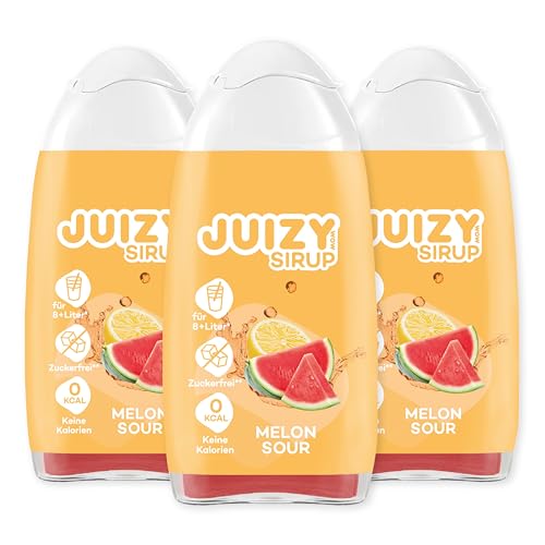 JUIZY WOW Sirup Zuckerfrei | 3 x 65ml Melon Sour Geschmack - Bis 36L Natürlicher Getränkesirup | Zero Kalorien | Vegan 3er Bundle | Getränkekonzentrat Fertiggetränk | More Juice - Less Calories von JUIZY WOW