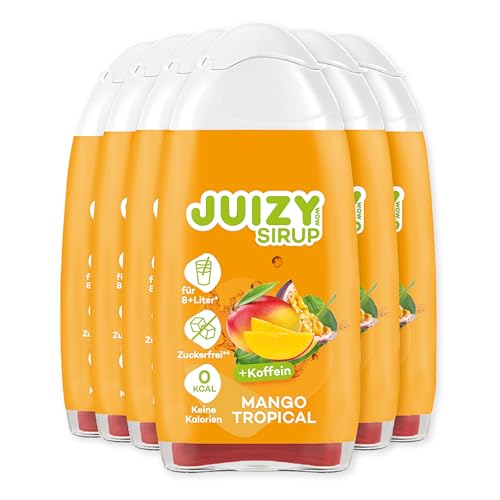 JUIZY WOW Sirup Zuckerfrei | 6 x 65ml Mango Tropical Geschmack - Bis 72L Natürlicher Getränkesirup | Zero Kalorien | Vegan 6er Bundle | Getränkekonzentrat Fertiggetränk | More Juice - Less Calories von JUIZY WOW