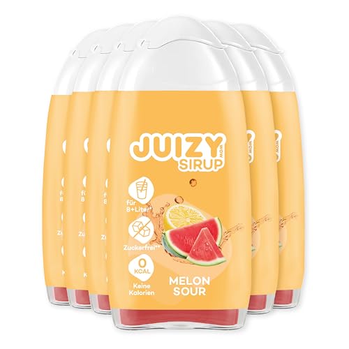 JUIZY WOW Sirup Zuckerfrei | 6 x 65ml Melon Sour Geschmack - Bis 72L Natürlicher Getränkesirup | Zero Kalorien | Vegan 6er Bundle | Getränkekonzentrat Fertiggetränk | More Juice - Less Calories von JUIZY WOW