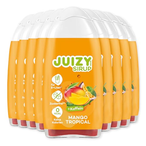 JUIZY WOW Sirup Zuckerfrei | 9 x 65ml Mango Tropical Geschmack - Bis 108L Natürlicher Getränkesirup | Zero Kalorien | Vegan 9er Bundle | Getränkekonzentrat Fertiggetränk | More Juice - Less Calories von JUIZY WOW