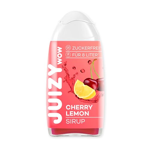 JUIZY WOW Zuckerfreier Getränkesirup | Natürlicher Geschmack - Low Calorie | Fertiggetränk von JULIENCO (1 x 65ml, Cherry Lemon) von JUIZY WOW