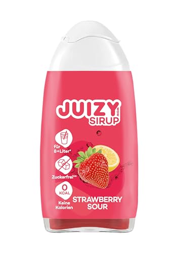 JUIZY WOW Zuckerfreier Getränkesirup | Natürlicher Geschmack - Low Calorie | Fertiggetränk von JULIENCO (1 x 65ml, Strawberry Sour) von JUIZY WOW