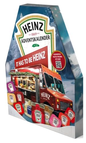 Heinz Ketchup Adventskalender 2024, Saucen Advent Kalender, 24 Sauce Dips Dressing in 10 Geschmacksrichtungen, in kleinen Gläschen und Dip Pots von JUNG