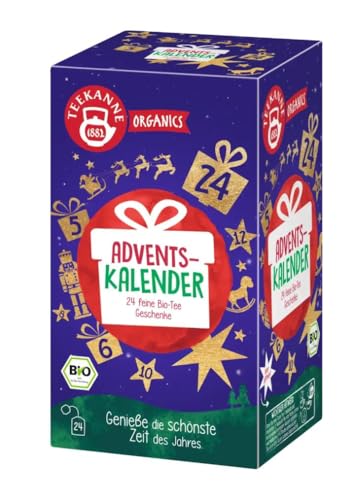 Teekanne Organics Tee Adventskalender 2024, 24 feine Bio Geschenke, Advent Kalender Tea, Damen & Herren von JUNG