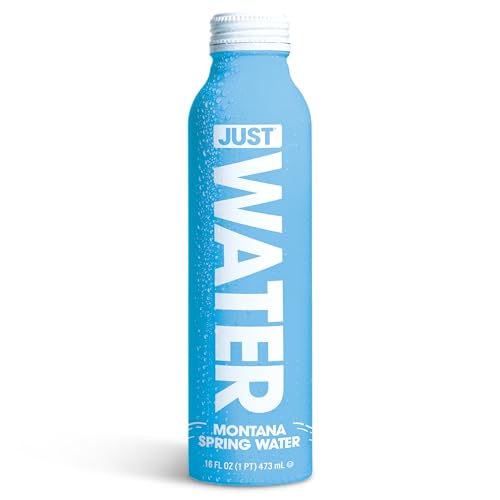 JUST Water, Hochwertiges, reines stilles Quellwasser in einer unendlich recycelbaren Aluminiumflasche, natürlich alkalisch, hoher pH-Wert von 8,0 – vollständig recycelbares Dosenwasser, 400 ml (12 von JUST Water