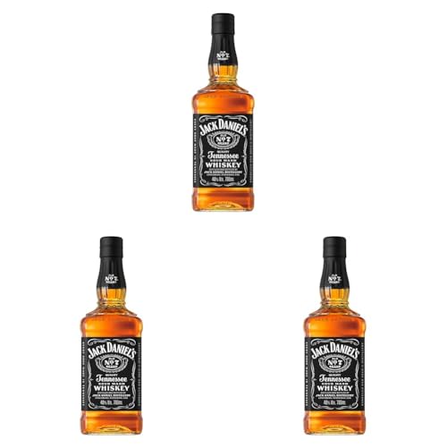 Jack Daniel's Old No. 7 - Tennessee Whiskey - Karamell, Vanille und Noten von Eichenholz - 0.7L/ 40% Vol. Bourbon Whisky (Packung mit 3) von Jack Daniel's