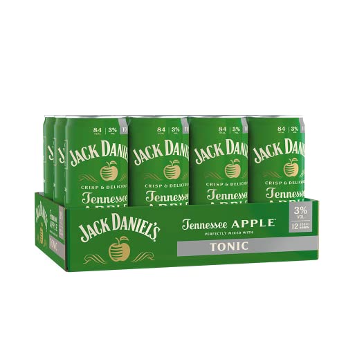 Jack Daniel's Tennessee Apple & Tonic - Knackig, frischer Apfel trifft auf spritzig-bitteres Tonic -12 x 0.25L/ 3% Vol. von Jack Daniel's