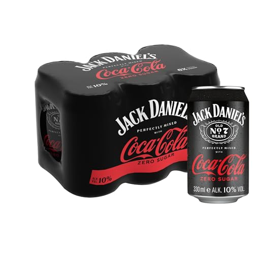 Jack Daniel's & Coca Cola Zero - Der Klassiker der Barwelt jetzt mit Zero Sugar - 6 x 0.33L/10% Vol. von Jack Daniel's