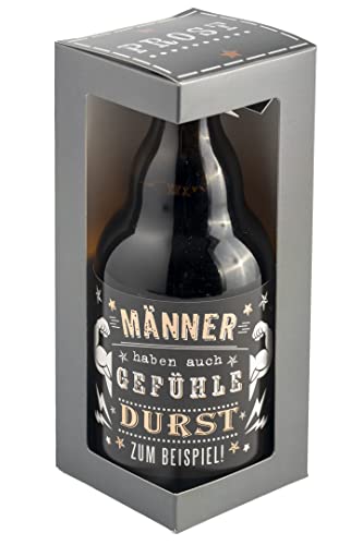 Jack´s Bierflasche''MÄNNER HABEN AUCH GEFÜHLE-DURST ZUM BEISPIEL'' mit Geschenkverpackung 0,33 l/Männergeschenk/Zum Geburtstag/Party von MONRIKON