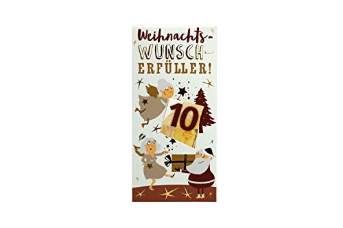 Jack's Weihnachtsschokolade / Weihnachts-Wunsch-Erfüller / Geldgeschenk / Witzig / Mit Heißfolie GOLD veredelt / Vollmilchschokolade / Gegen Weihnachtsstress / 100g / mit Schlitz für einen Geldschein von Jack's