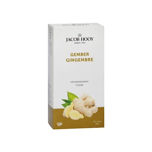 DEU | Jacob Hooy® | Ingwer-Kräutertee | Ingweraufguss mit Zitronengras ohne Koffein | Gewürzter Kräutertee in Beuteln – 20 Filter (36 g) von Jacob Hooy