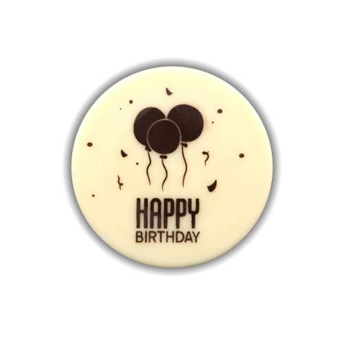 Schokoladenaufleger"Happy Birthday" 50mm rund 60 Stck von Jacobi Decor