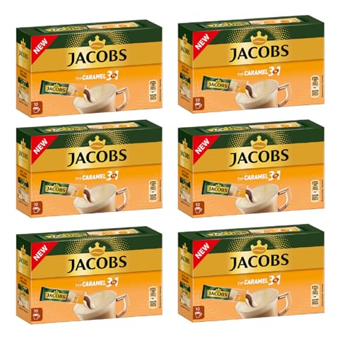 JACOBS 3in1 Original Latte Caramel Ice Milka Intense 2in1 Instantkaffee 60 Beutel Einzeldosen Frischware (60, Karamell) von Jacobs