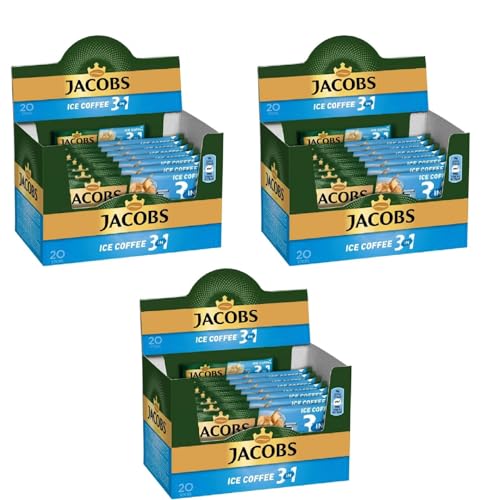 JACOBS 3in1 Original Latte Karamell Eis Milka Intense 2in1 Sofortkaffee 60 Sachets Einzeldosen Frischwaren (60, Eis) von Jacobs