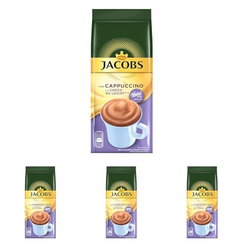 JACOBS Choco Cappuccino So Leicht, 400g Kaffeespezialitäten im Nachfüllbeutel Pulver medium roast (Packung mit 4) von Jacobs