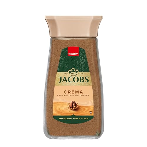 Jacobs Crema, löslicher Bohnenkaffee, Instant-Kaffee aus gerösteten Kaffeebohnen, 200g von Jacobs