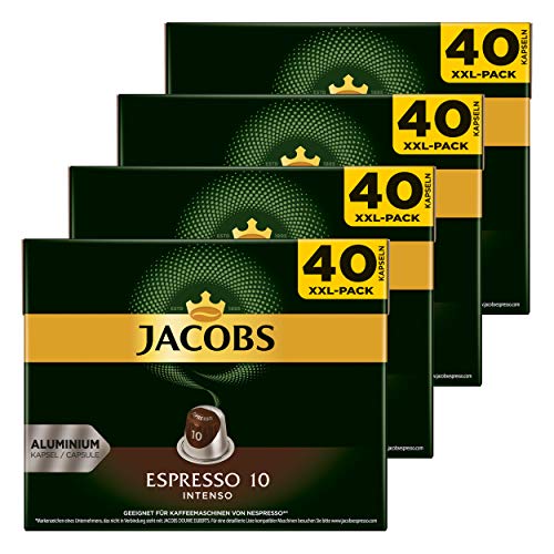 Jacobs Espresso 10 Intenso, Kaffeekapseln, Nespresso Kompatibel, Kaffee, 160 Kapseln, á 5.2 g von Jacobs