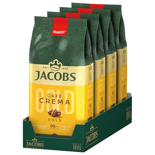 Jacobs Expertenröstung Cafe Crema Gold, Kaffee Ganze Bohne (4x 1 kg) von Jacobs