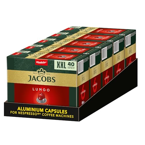 Jacobs Kaffeekapseln Lungo Classico 6, Nespresso* kompatible Kapseln, Samtige Crema, Intensität 6/12, 200 Stück (5 x 40 Getränke) von Jacobs