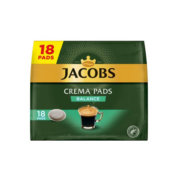 Jacobs Kaffeepads Crema Balance, 18 Senseo kompatible Pads von Jacobs