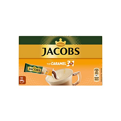 Jacobs Kaffeespezialitäten 3 in 1 Caramel, 10 Sticks mit Instant Kaffee für 10 Getränke | 10 × 16.9g | 10 Stück (1er Pack) von Jacobs