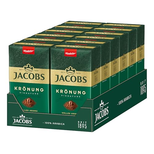 Jacobs Krönung Classic 100 Prozent Arabica, Gemahlener Röstkaffee, Mittlere Röstung, 500g (12er-Pack) von Jacobs