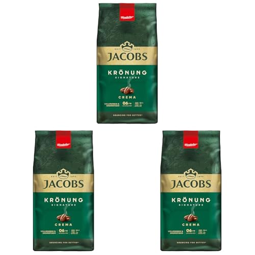 Jacobs Krönung Crema, Kaffee Ganze Bohne, 1000 g (Packung mit 3) von Jacobs