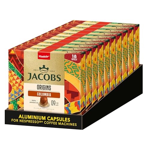 Jacobs Origins Colombia, Single Origin 100% Arabica, Kapsel Set aus180 Kapseln, Vorratspack (10 x 18 Kapseln) von Jacobs