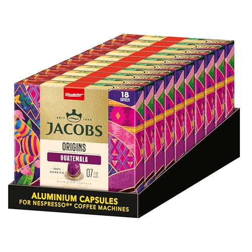 Jacobs Origins Guatemala, Single Origin 100% Arabica, Kapsel Set aus180 Kapseln, Vorratspack (10 x 18 Kapseln) von Jacobs