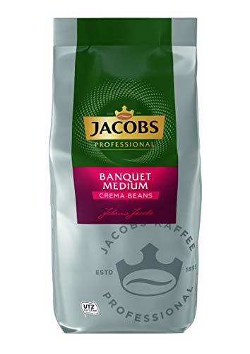 Jacobs Professional Banquet Medium Café Crema, Ganze Kaffeebohnen 1kg, mild, Intensität 3/5 von Jacobs