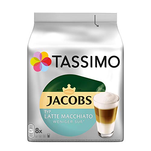 Jacobs Tassimo Kapseln Typ Latte Macchiato Weniger Süß, 8 Kaffeekapseln, 220 g von Jacobs