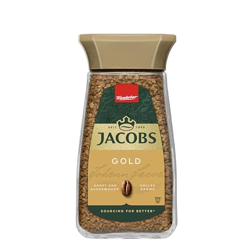 Jacobs löslicher Kaffee, Instant Kaffee, Gold, 100g (Packung mit 6) von Jacobs