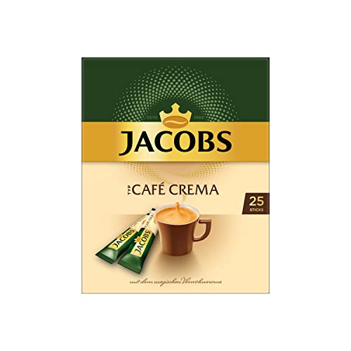 Jacobs löslicher Kaffee Café Crema, 25 Instant Kaffee Sticks für 25 Getränke von Jacobs