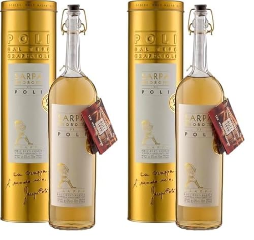 Jacopo Poli Grappa Sarpa Barrique di Poli in Geschenkröhre (1 x 0.7 l) (Packung mit 2) von Jacopo Poli