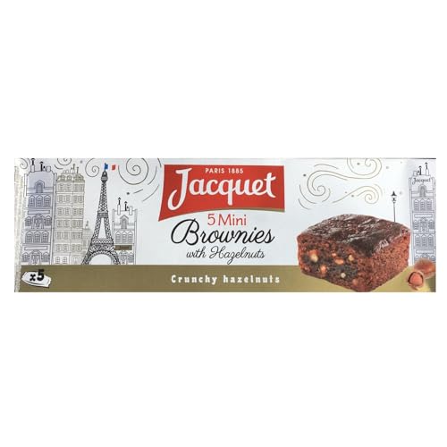 Jacquet® | Schokoladen- und Haselnuss-Brownies - 150 Gr | 5 Mini-Schokoladen-Haselnuss-Brownies | Einzeln verpackte Schokoladensnacks von Jacquet