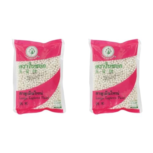 JADE LEAF BRAND - Weisse Grosse Tapioca Perlen, (1 X 400 GR) (Packung mit 2) von Jade Leaf Brand