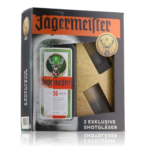 Jägermeister Kräuterlikör 0,7l in Geschenkbox mit 2 Gläsern von Jägermeister