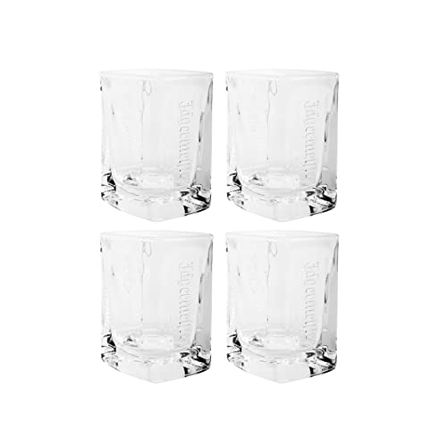 Jägermeister MANIFEST Gläser Set – 4 x Manifest Shotglas 4cl hochwertig - Eichstrich bei 2cl, 4cl - Spülmaschinenfest und Standfest – Schnaps und Likör Kristallglas mit 75ml Fassungsvermögen von Jägermeister