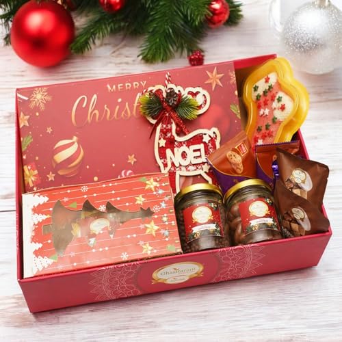 Ghasitaram Gifts Jaiccha Christmas Gifts Pink Basket with Christmas Goodies von Jaiccha