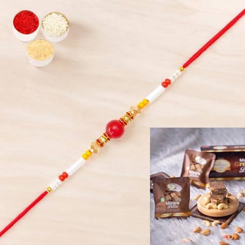 Ghasitaram Gifts Jaiccha Rakhi for Brother Rakhis Online N-413 Fancy Rakhi with Mewa Bite Box von Jaiccha