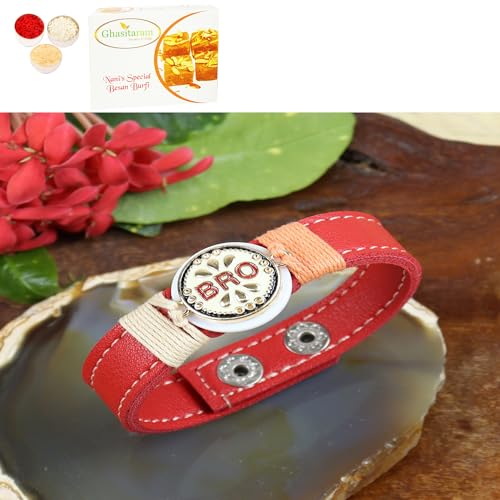 Ghasitaram Gifts Jaiccha Rakhi for Brother Rakhis Online PRK24-012 Premium Rakhi with 400 gms of Besan Barfi von Jaiccha