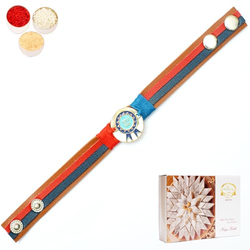 Ghasitaram Gifts Jaiccha Rakhi for Brother Rakhis Online PRK24-016 Premium Rakhi with 200 gms of Kaju katli von Jaiccha