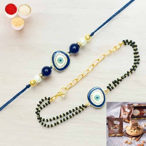 Ghasitaram Gifts Jaiccha Rakhi for Brother Rakhis Online Rmj- 5012 Bhaiya Bhabhi Rakhis with Mewa Bite Box von Jaiccha