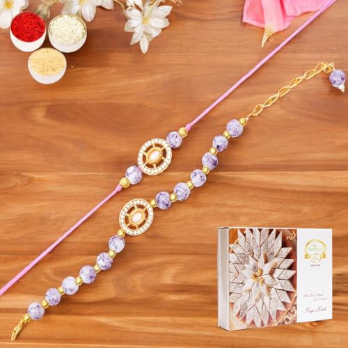 Ghasitaram Gifts Jaiccha Rakhi for Brother Rakhis Online Rmj-6012 Bhaiya Bhabhi Rakhis with 400 gms of Kaju katli von Jaiccha