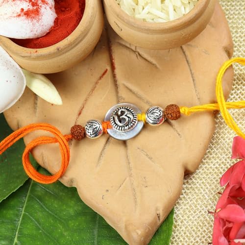 Ghasitaram Gifts Jaiccha Rakhi for Brother Rakhis Online S24-006 Mrtal Om Premium rakhi with 200 gms of Soan Papdi von Jaiccha