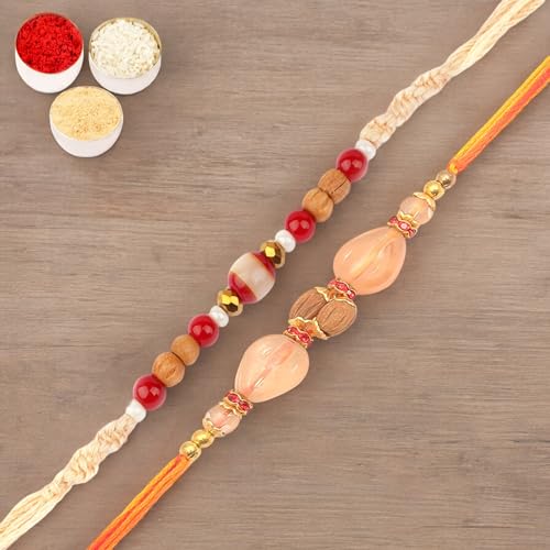 Ghasitaram Gifts Jaiccha Rakhi for Brother Rakhis Online - Set of 2-1889,AV5919 Fancy Thread Rakhi von Jaiccha