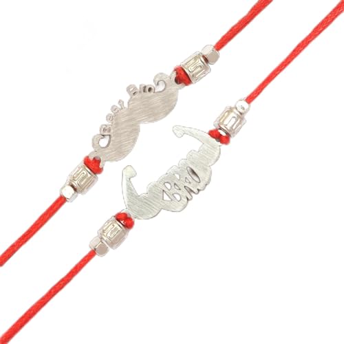 Ghasitaram Gifts Jaiccha Rakhi for Brother Rakhis Online - Set of 2 -MR-6 Metal Handsome and MR-4 Metal Muscle Bro Rakhi von Jaiccha